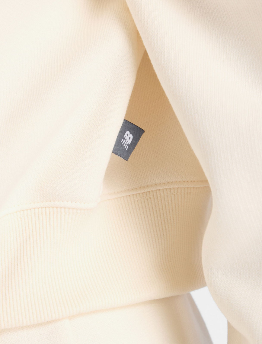 New Balance Linear Heritage Fleece Kadın Beyaz Sweatshirt