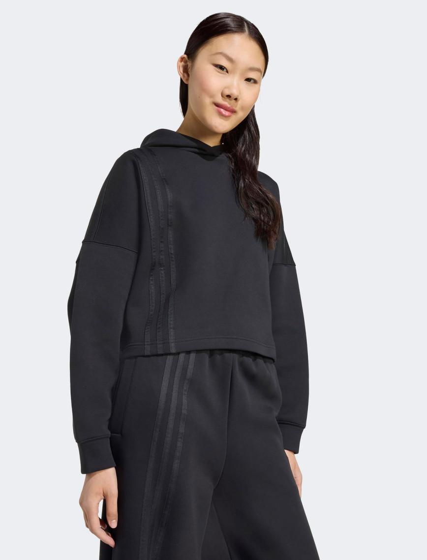 adidas 3 Stripes Hoody Kadın Siyah Sweatshirt adidas 3 Stripes Hoody Kadın Siyah Sweatshirt