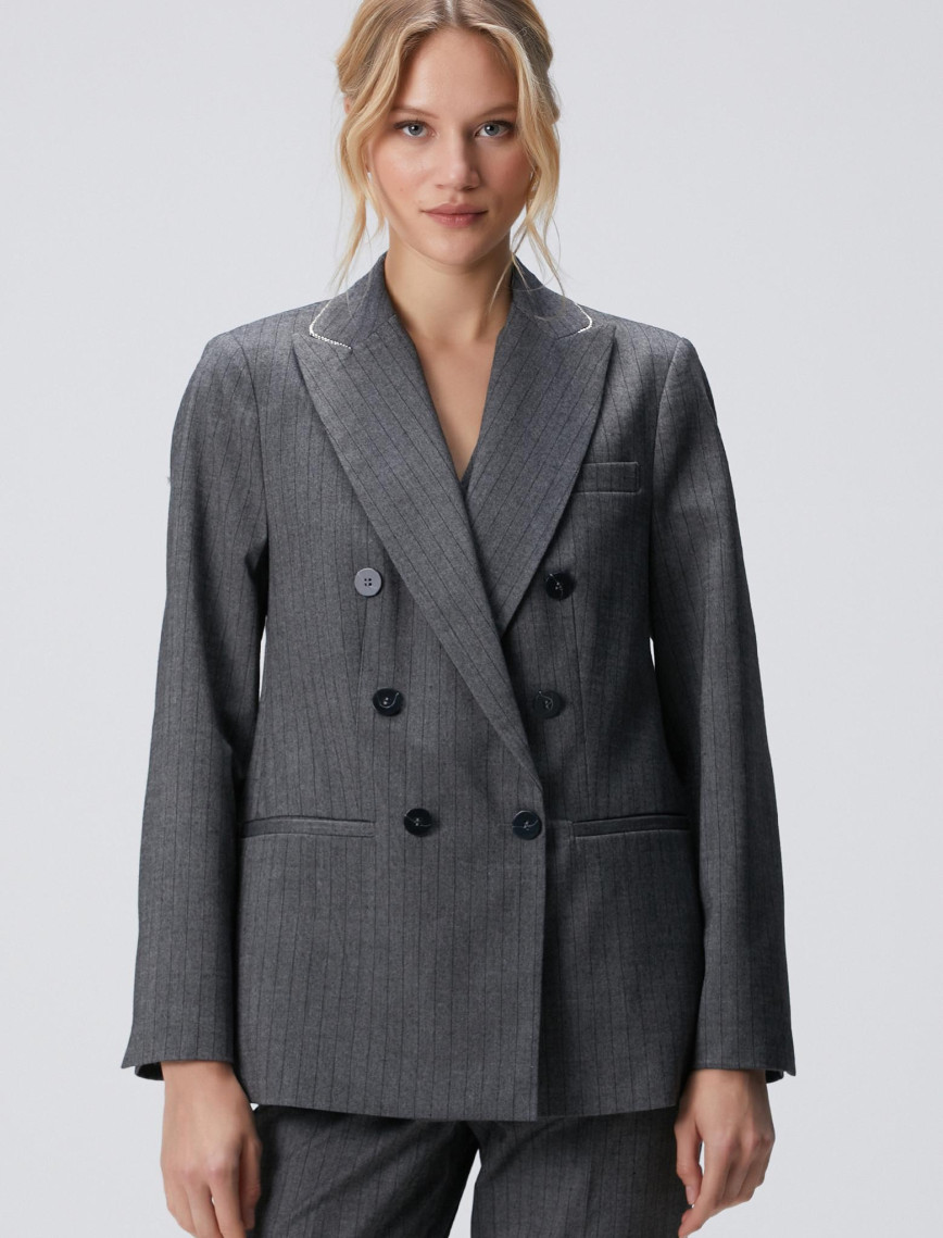 Network Kadın Antrasit Yün Karışımlı Ceket Network Kadın Antrasit Yün Karışımlı Ceket