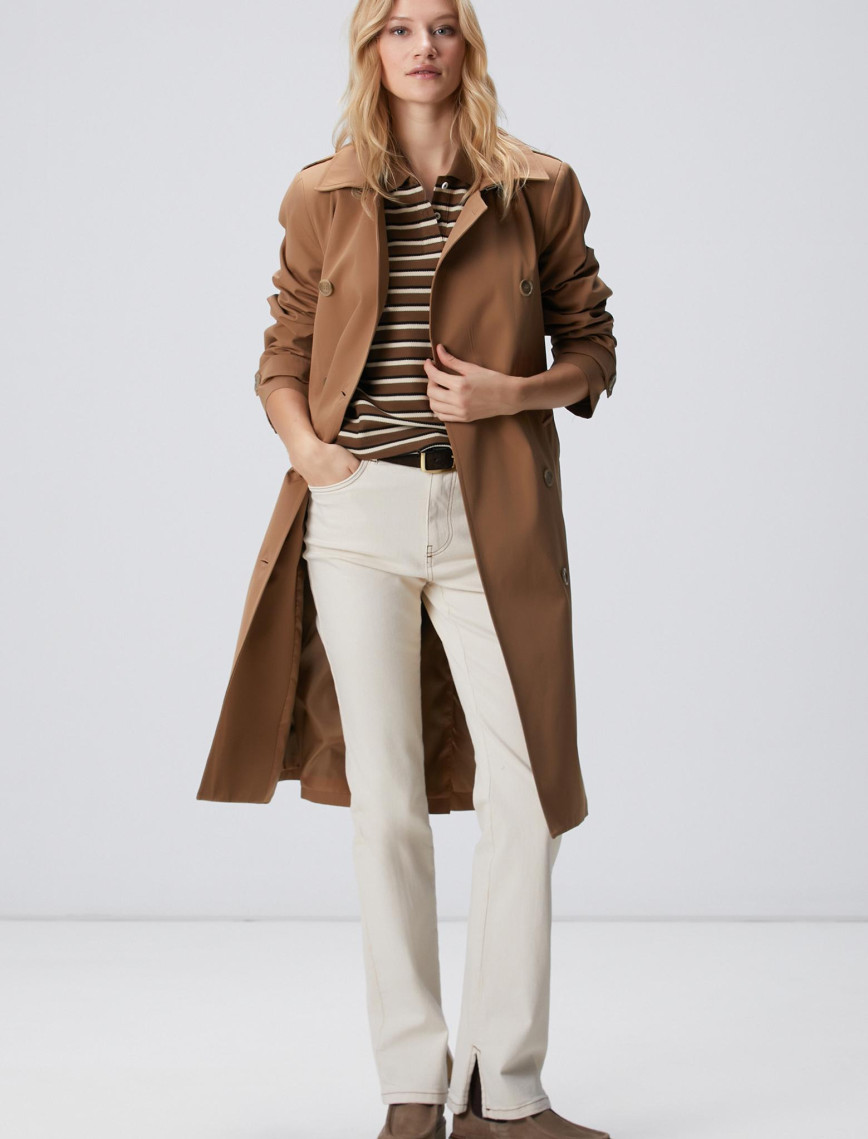 Network Kadın Kahverengi Çizgili Pike Sweatshirt Network Kadın Kahverengi Çizgili Pike Sweatshirt