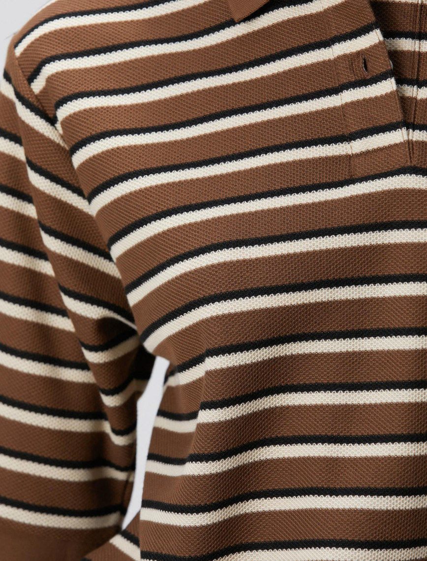 Network Kadın Kahverengi Çizgili Pike Sweatshirt Network Kadın Kahverengi Çizgili Pike Sweatshirt