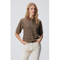 Network Kadın Kahverengi Çizgili Pike Sweatshirt Network Kadın Kahverengi Çizgili Pike Sweatshirt