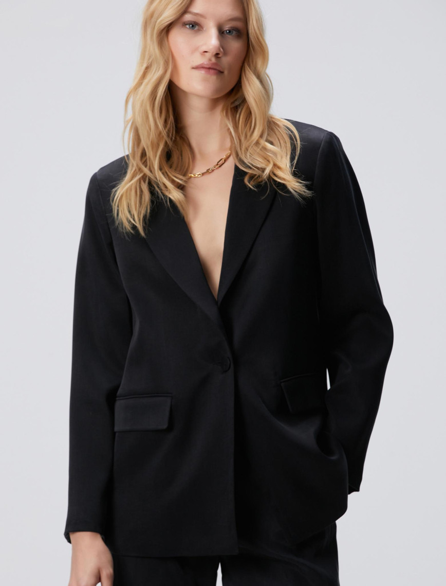 Network Kadın Siyah Cupro Ceket Network Kadın Siyah Cupro Ceket