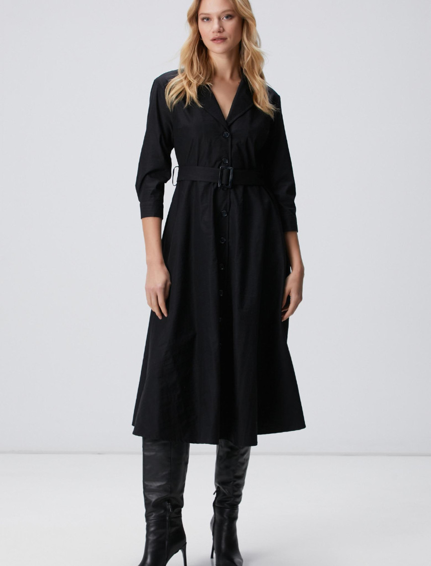 Network Kadın Siyah Midi Elbise Network Kadın Siyah Midi Elbise