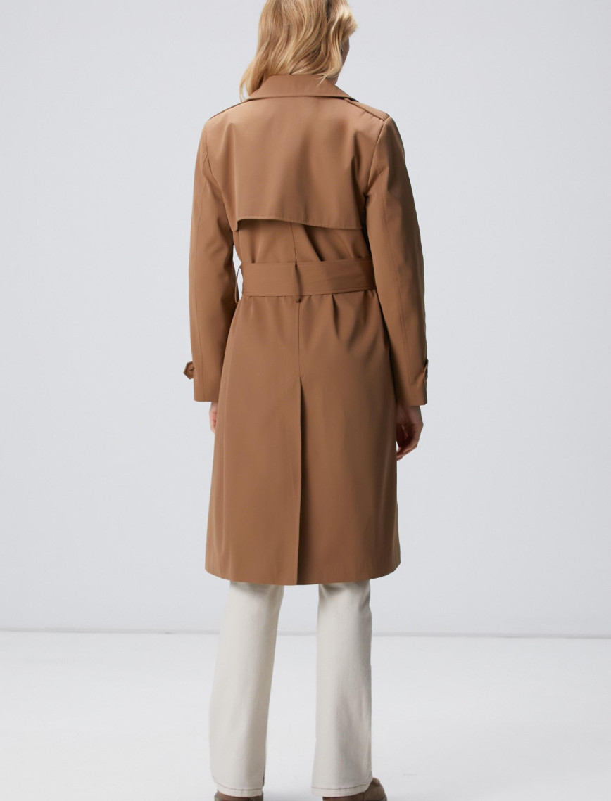 Network Kadın Koyu Bej Pardösü