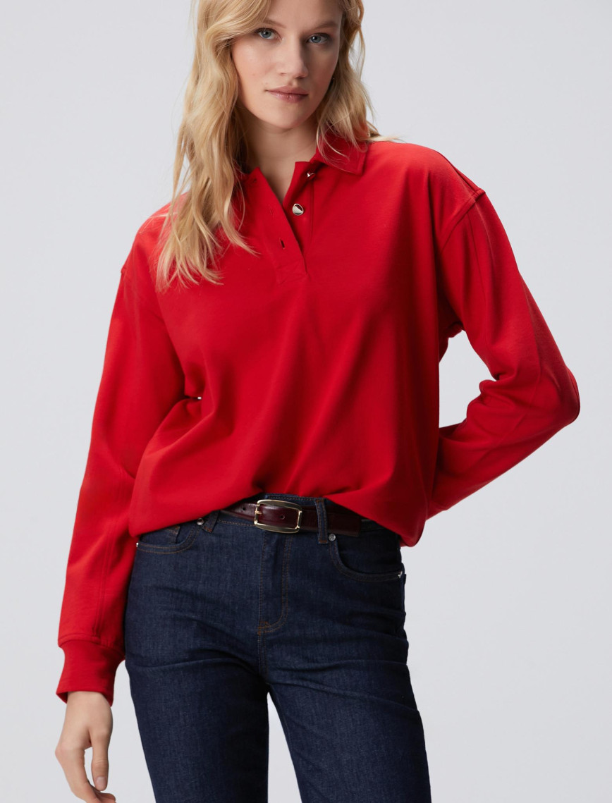 Network Kadın Lacivert Metal Düğmeli Sweatshirt Network Kadın Lacivert Metal Düğmeli Sweatshirt