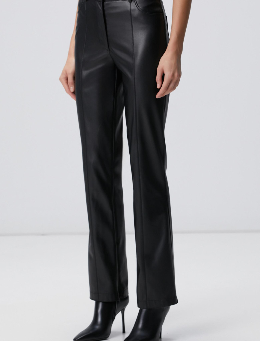 Network Kadın Siyah Vegan Deri Pantolon Network Kadın Siyah Vegan Deri Pantolon