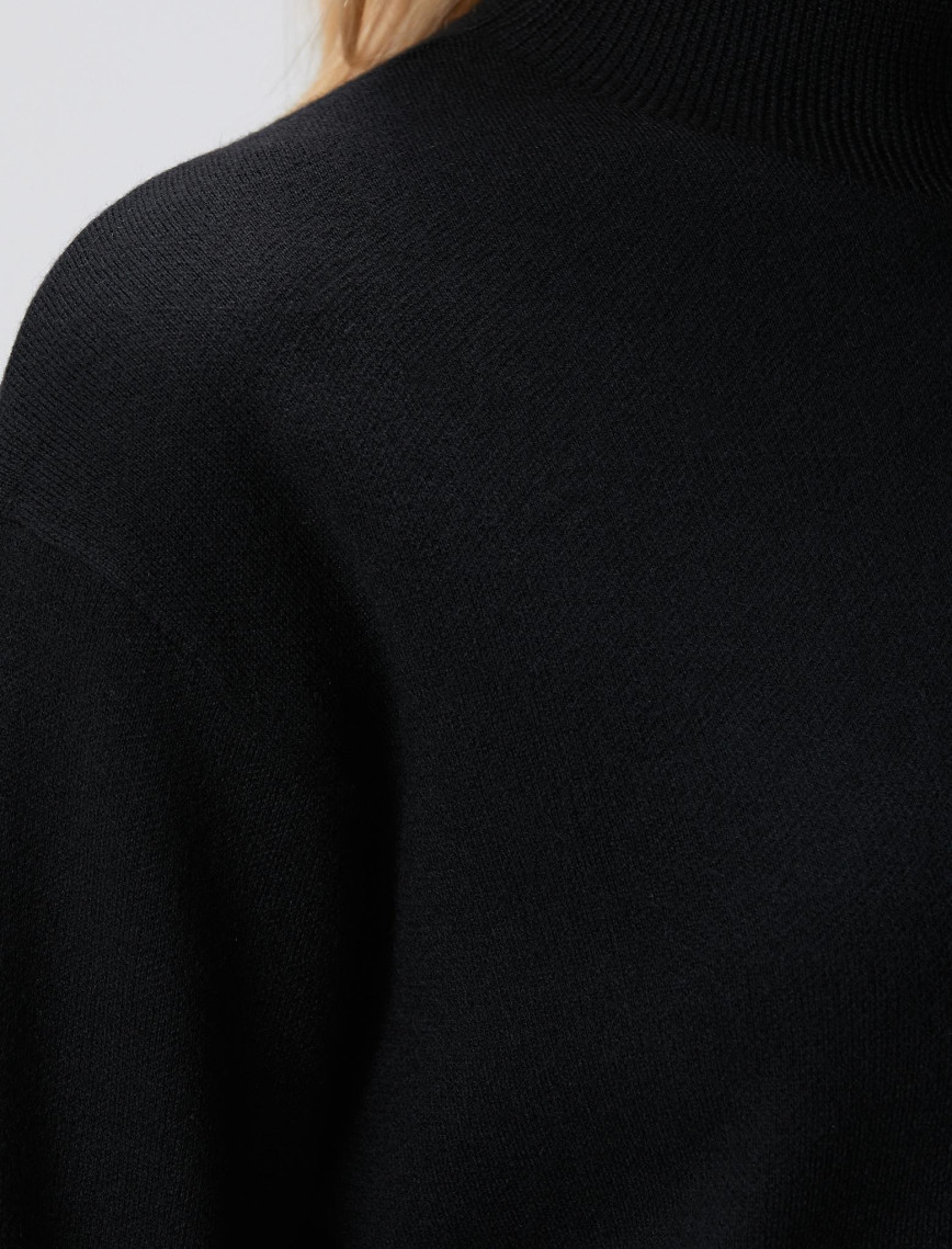 Network Kadın Siyah Dik Yaka Triko Kazak Network Kadın Siyah Dik Yaka Triko Kazak