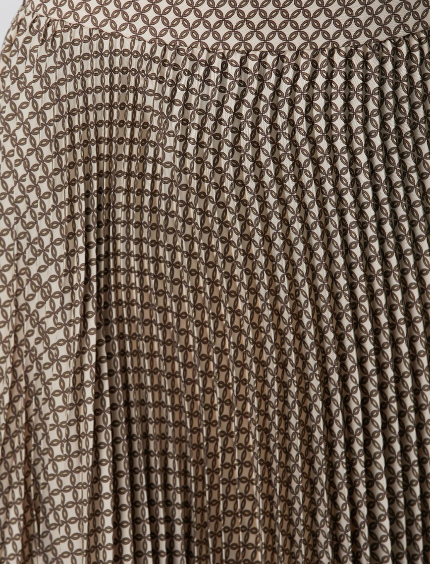 Network Kadın Sarı Pilise Desenli Midi Etek Network Kadın Sarı Pilise Desenli Midi Etek