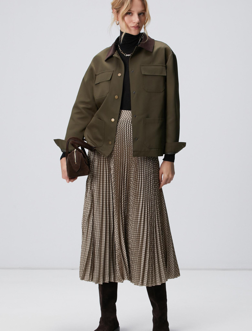 Network Kadın Sarı Pilise Desenli Midi Etek Network Kadın Sarı Pilise Desenli Midi Etek