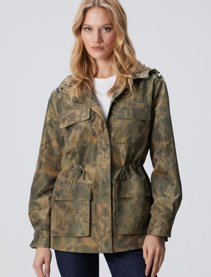 Network Kadın Haki N-Tech Desenli Mont Network Kadın Haki N-Tech Desenli Mont