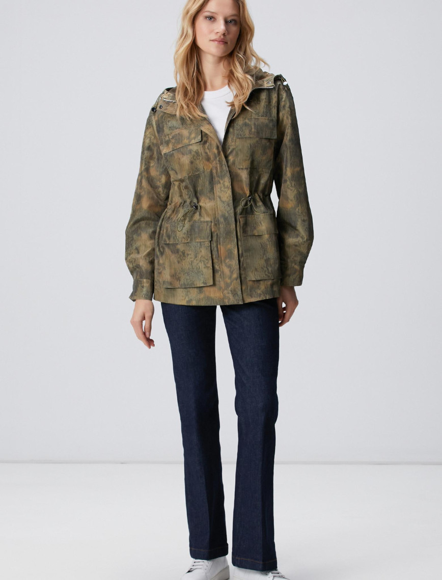 Network Kadın Haki N-Tech Desenli Mont Network Kadın Haki N-Tech Desenli Mont