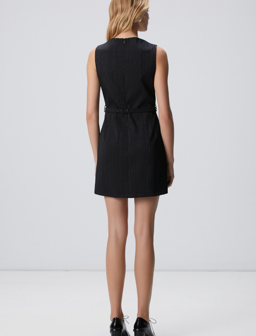 Network Kadın Siyah Jakar Desenli Mini Elbise Network Kadın Siyah Jakar Desenli Mini Elbise