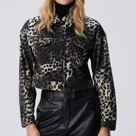 Network Kadın Bej Animal Print Desenli Mont Network Kadın Bej Animal Print Desenli Mont