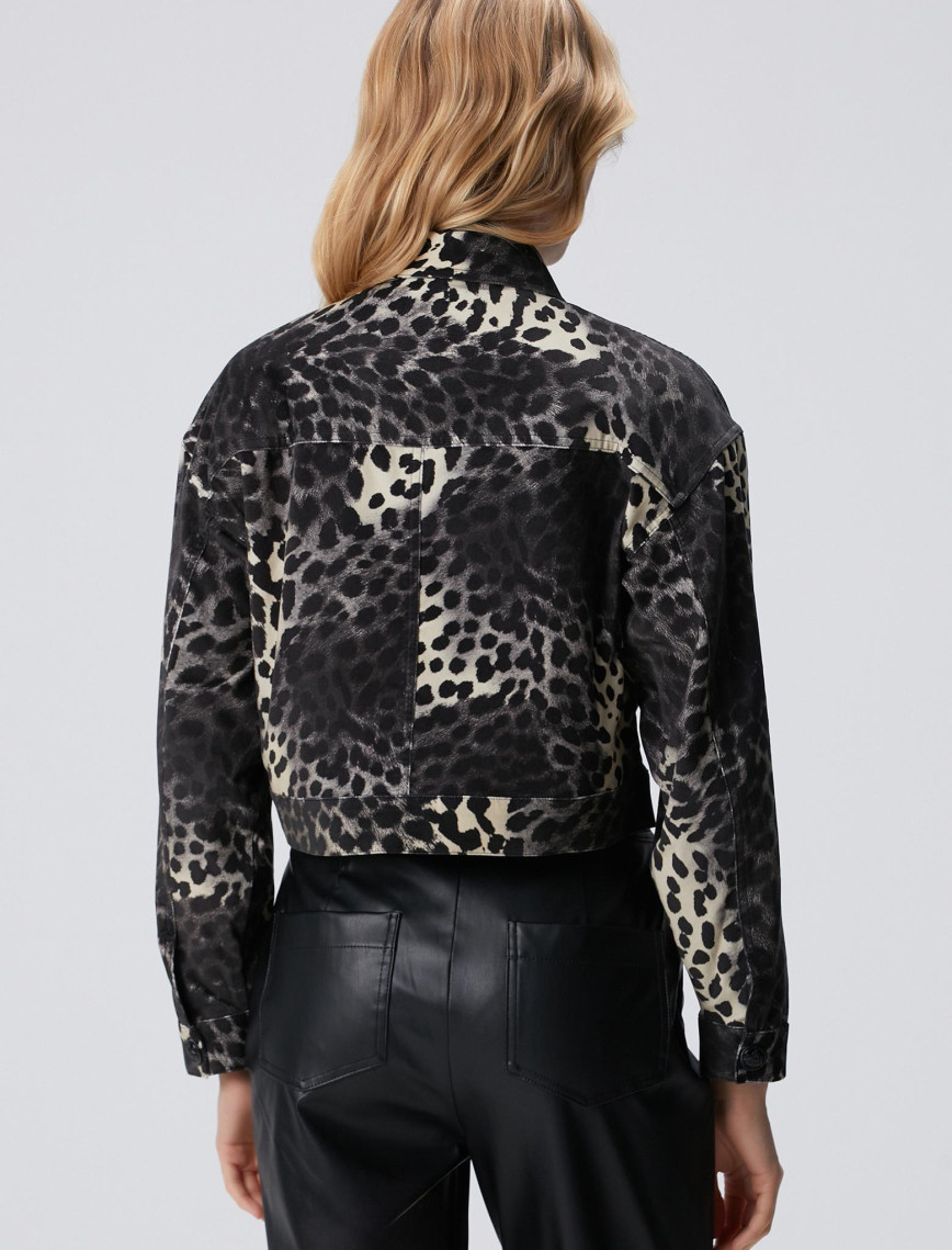 Network Kadın Bej Animal Print Desenli Mont Network Kadın Bej Animal Print Desenli Mont