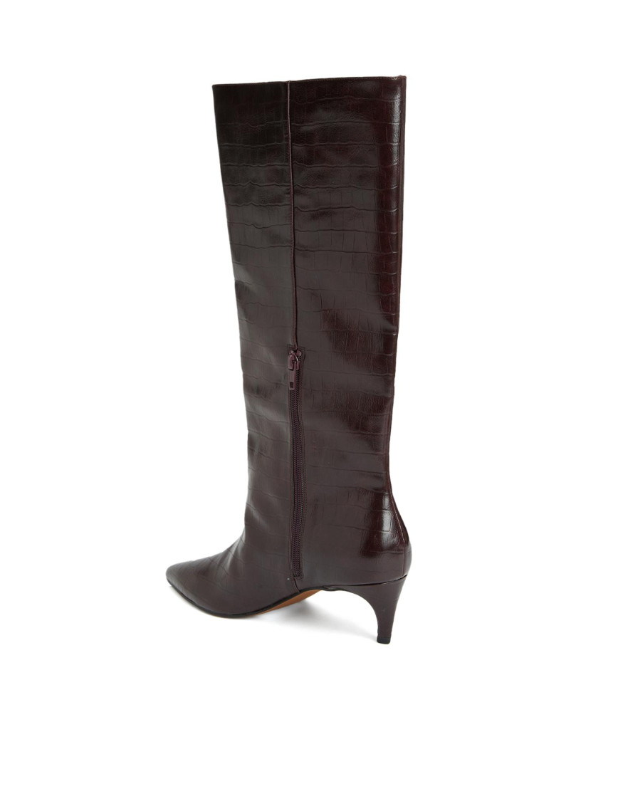 Divarese Kadın Bordo Kroko Desenli Çizme Divarese Kadın Bordo Kroko Desenli Çizme