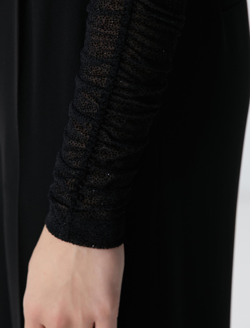 Network Kadın Siyah Flok Baskılı Örme Bluz Network Kadın Siyah Flok Baskılı Örme Bluz