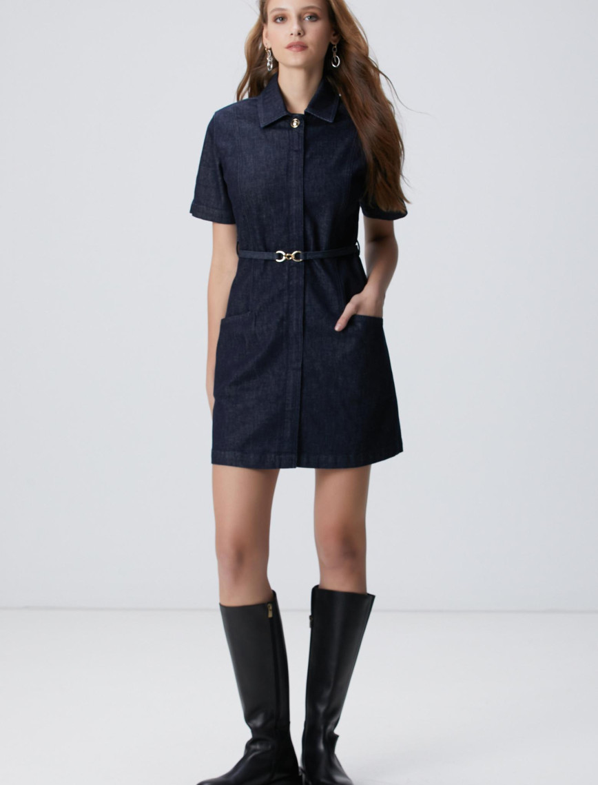 Network Kadın Lacivert Denim Elbise Network Kadın Lacivert Denim Elbise