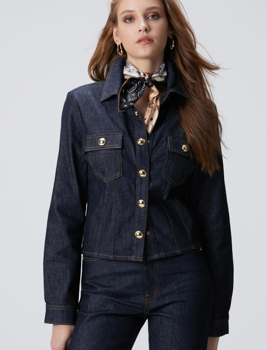 Network Kadın Lacivert Denim Ceket Network Kadın Lacivert Denim Ceket