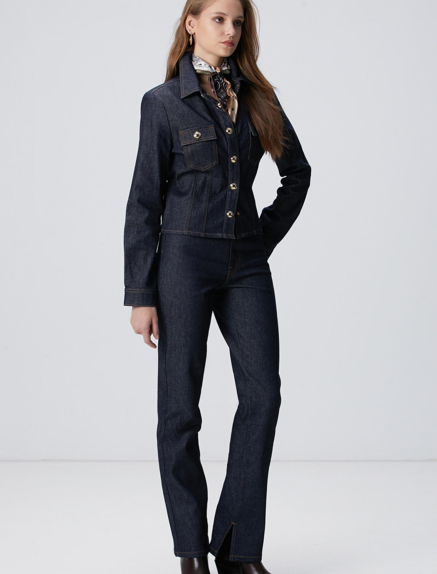 Network Kadın Lacivert Denim Ceket Network Kadın Lacivert Denim Ceket