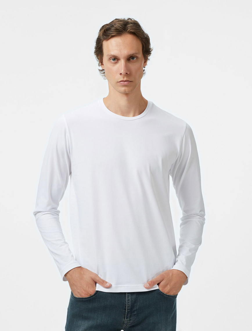 Nautica Erkek Beyaz Classic Fit Uzun Kollu T-Shirt Nautica Erkek Beyaz Classic Fit Uzun Kollu T-Shirt