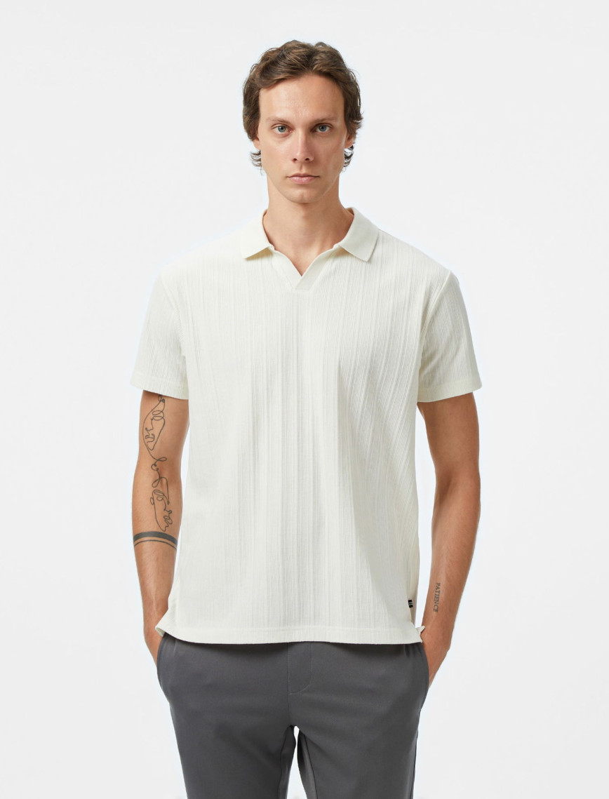 Nautica Erkek Krem Classic Fit Polo Yaka T-Shirt Nautica Erkek Krem Classic Fit Polo Yaka T-Shirt