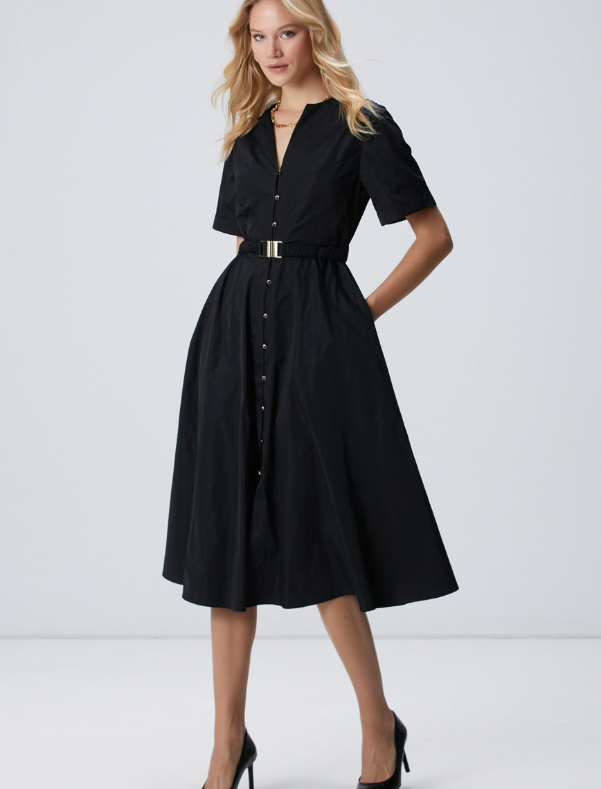 Network Kadın Siyah Tafta Elbise Network Kadın Siyah Tafta Elbise