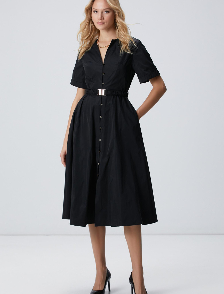 Network Kadın Siyah Tafta Elbise Network Kadın Siyah Tafta Elbise