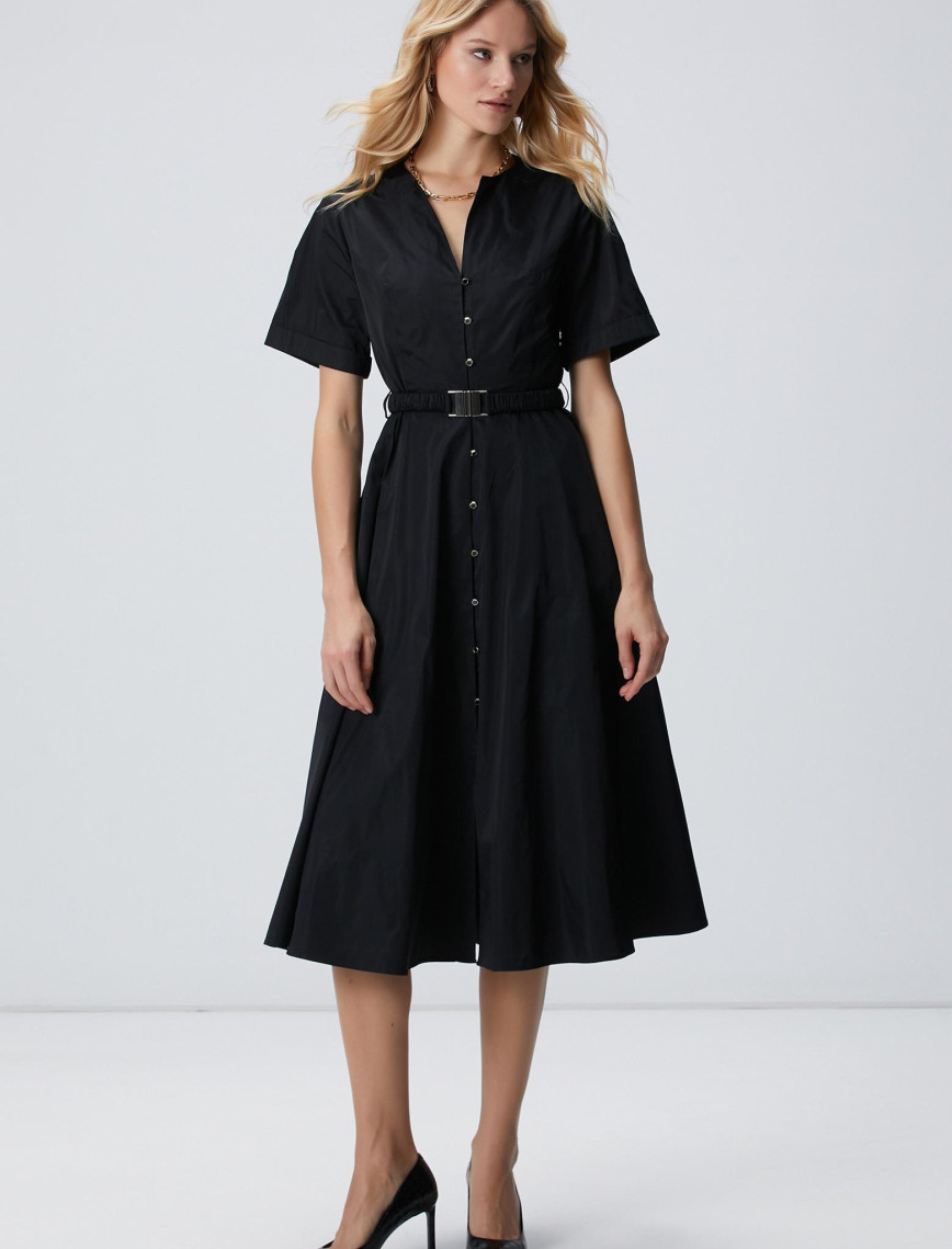 Network Kadın Siyah Tafta Elbise Network Kadın Siyah Tafta Elbise