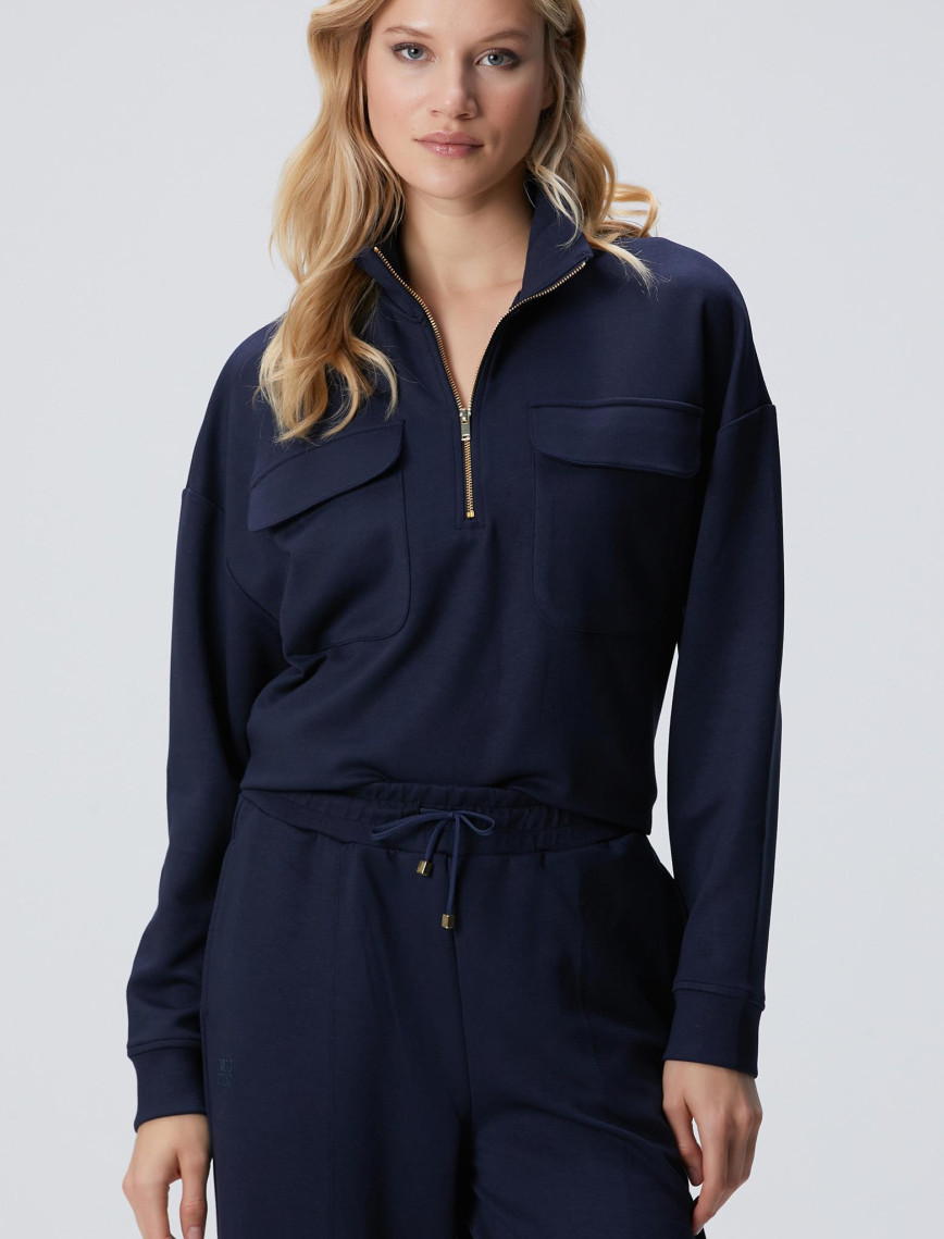 Network Kadın Lacivert Fermuarlı Sweatshirt Network Kadın Lacivert Fermuarlı Sweatshirt