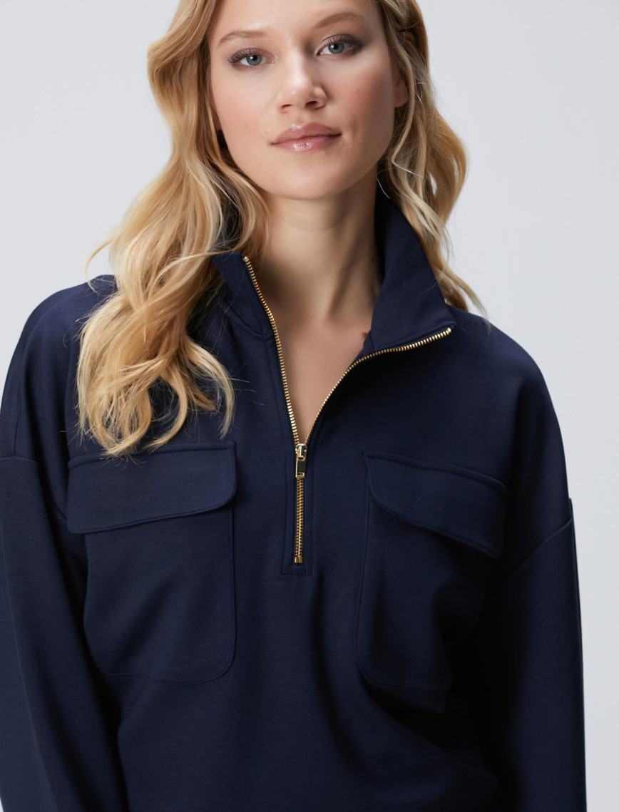 Network Kadın Lacivert Fermuarlı Sweatshirt Network Kadın Lacivert Fermuarlı Sweatshirt