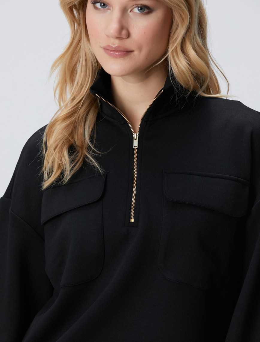 Network Kadın Siyah Fermuarlı Sweatshirt Network Kadın Siyah Fermuarlı Sweatshirt