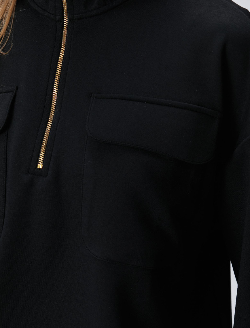 Network Kadın Siyah Fermuarlı Sweatshirt Network Kadın Siyah Fermuarlı Sweatshirt