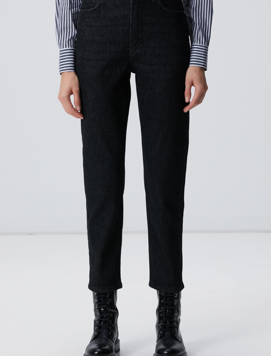 Network Kadın Siyah Mom Fit Denim Pantolon Network Kadın Siyah Mom Fit Denim Pantolon