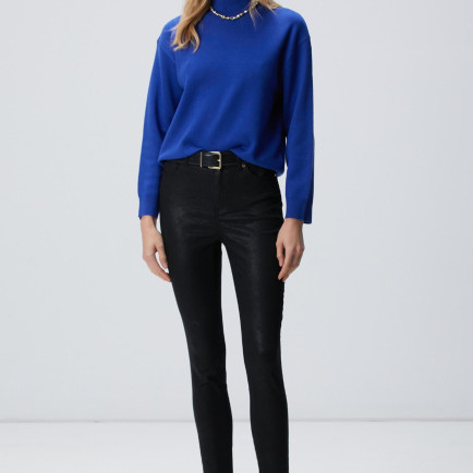 Network Kadın Siyah Desenli Baskı Kaplamalı Casual Pantolon Network Kadın Siyah Desenli Baskı Kaplamalı Casual Pantolon