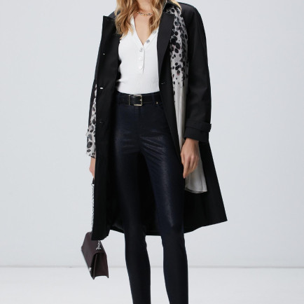 Network Kadın Lacivert Desenli Baskı Kaplamalı Casual Pantolon Network Kadın Lacivert Desenli Baskı Kaplamalı Casual Pantolon