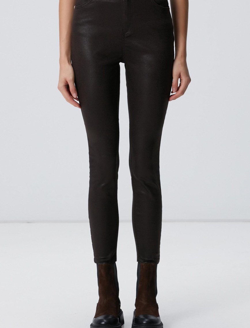 Network Kadın Kahverengi Desenli Baskı Kaplamalı Casual Pantolon Network Kadın Kahverengi Desenli Baskı Kaplamalı Casual Pantolon