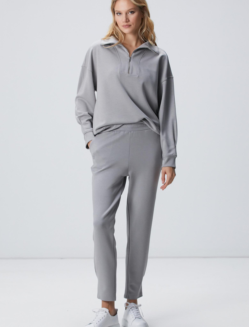 Network Kadın Gri Fermuarlı Sweatshirt Network Kadın Gri Fermuarlı Sweatshirt