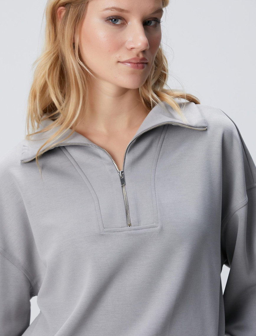 Network Kadın Gri Fermuarlı Sweatshirt Network Kadın Gri Fermuarlı Sweatshirt