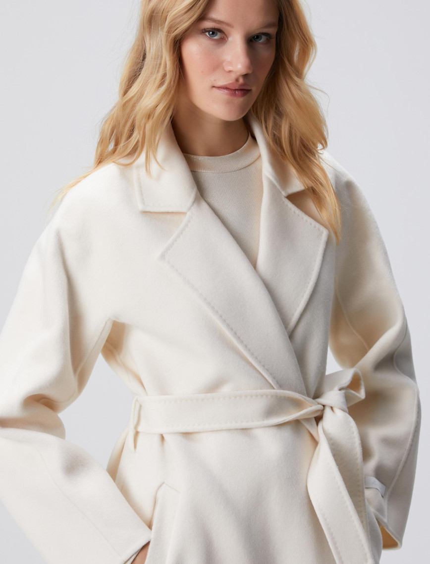 Network Kadın Limited Kırık Beyaz Yün Karışımlı Manto Network Kadın Limited Kırık Beyaz Yün Karışımlı Manto