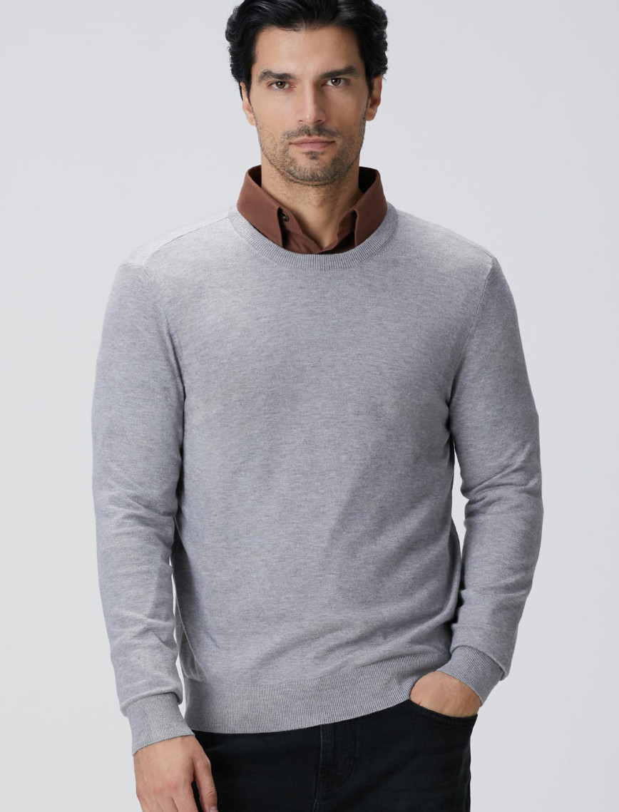 Network Erkek Ekru Basic Triko Kazak Network Erkek Ekru Basic Triko Kazak