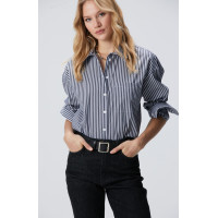 Network Kadın Lacivert Mavi Oversize Gömlek Network Kadın Lacivert Mavi Oversize Gömlek