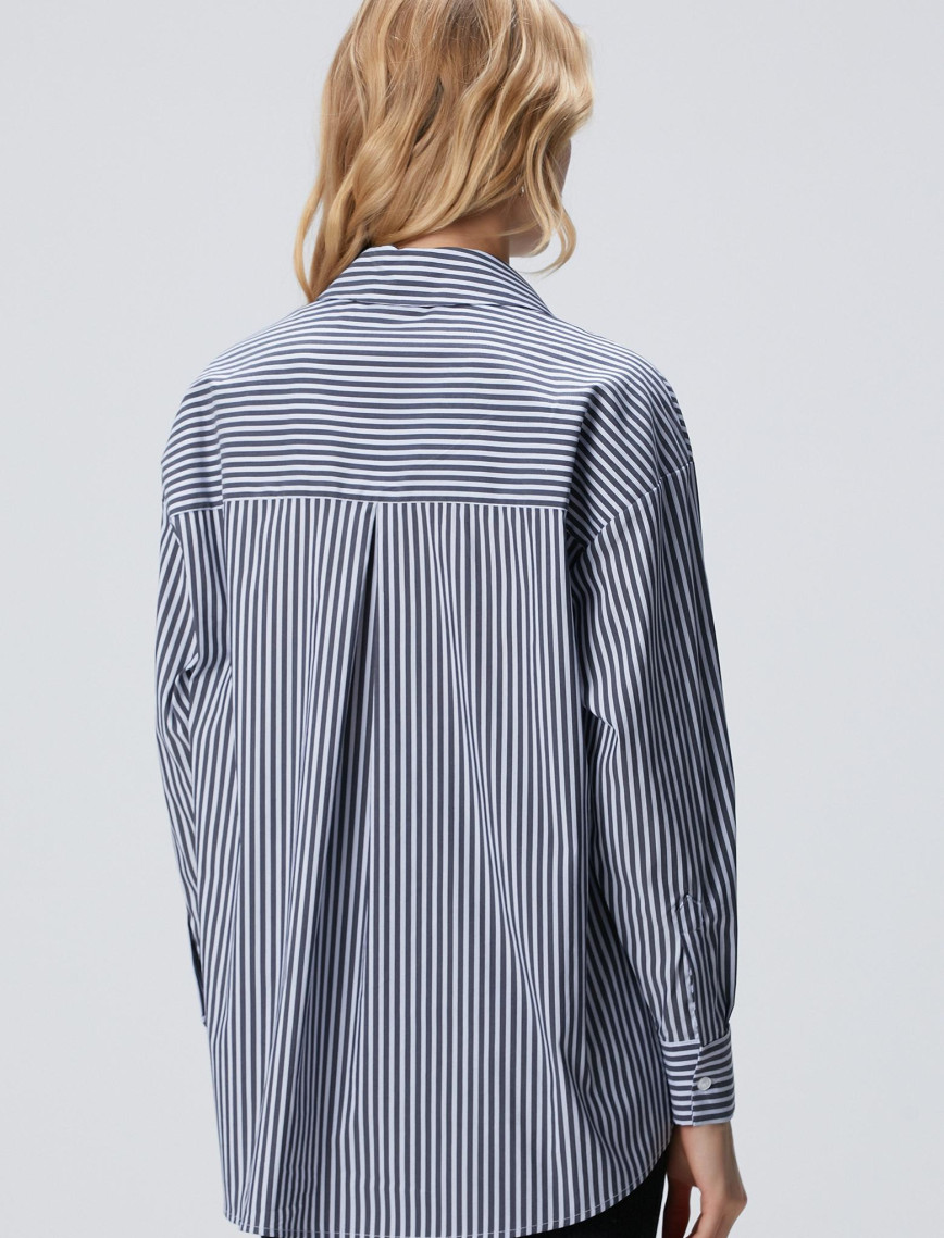 Network Kadın Lacivert Mavi Oversize Gömlek Network Kadın Lacivert Mavi Oversize Gömlek