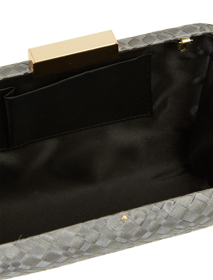 Network Kadın Gri Örgü Desenli Clutch Network Kadın Gri Örgü Desenli Clutch