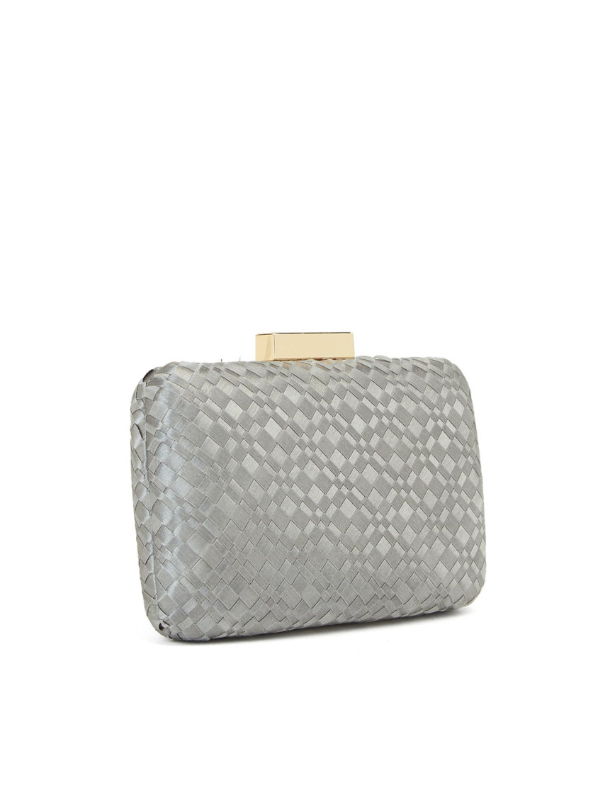 Network Kadın Gri Örgü Desenli Clutch Network Kadın Gri Örgü Desenli Clutch
