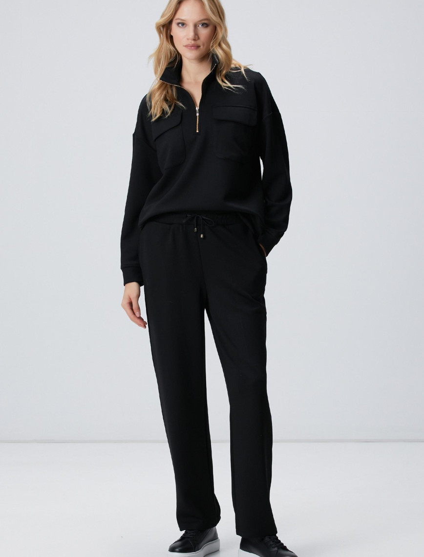 Network Kadın Lacivert Nervür Detaylı Eşofman Network Kadın Lacivert Nervür Detaylı Eşofman