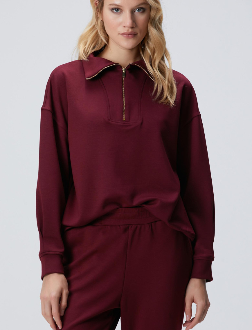 Network Kadın Gri Fermuarlı Sweatshirt Network Kadın Gri Fermuarlı Sweatshirt