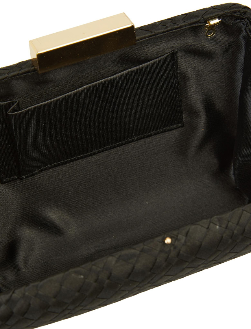 Network Kadın Siyah Örgü Desenli Clutch Network Kadın Siyah Örgü Desenli Clutch