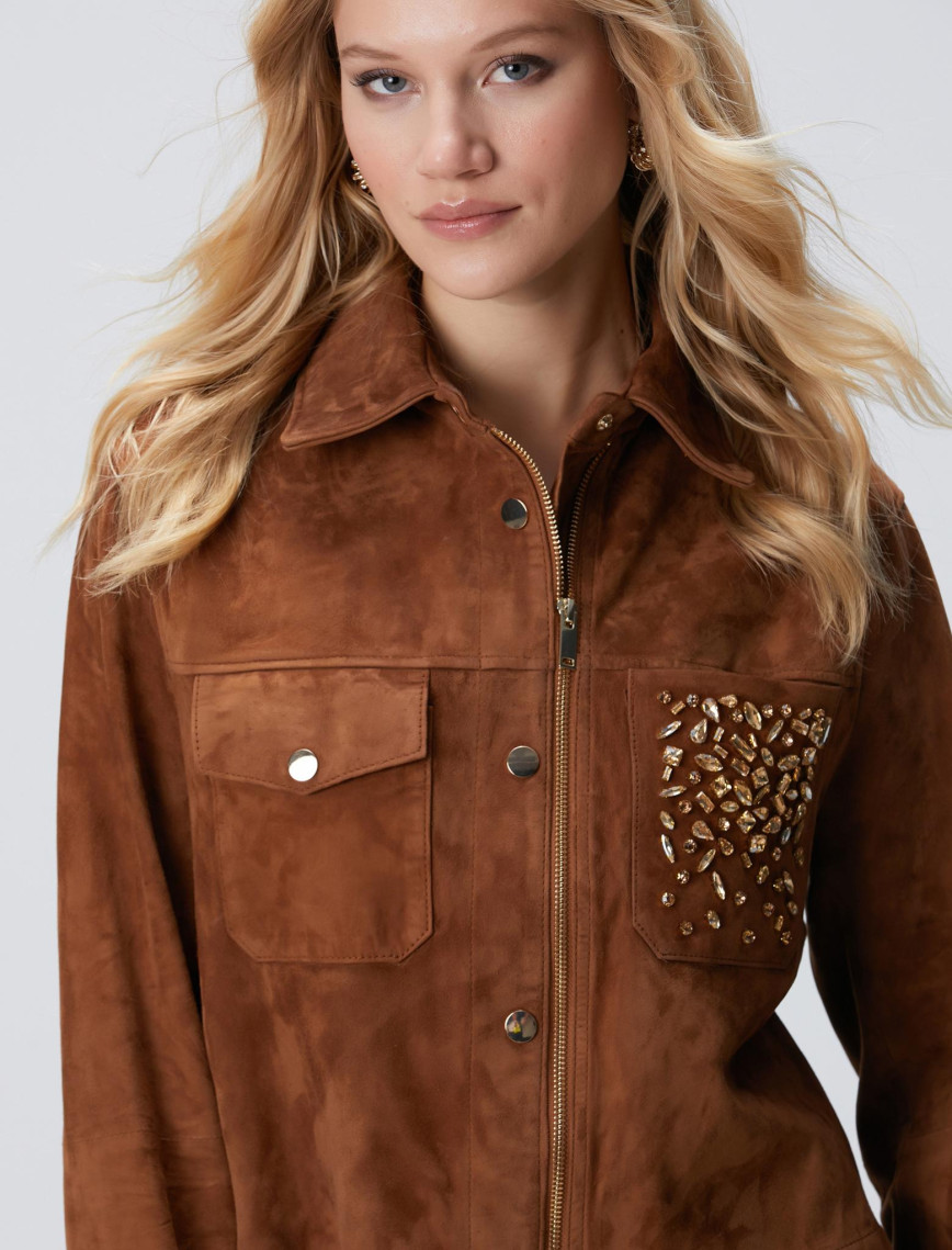 Network Kadın Tarçın Taş Detaylı Süet Deri Mont Network Kadın Tarçın Taş Detaylı Süet Deri Mont