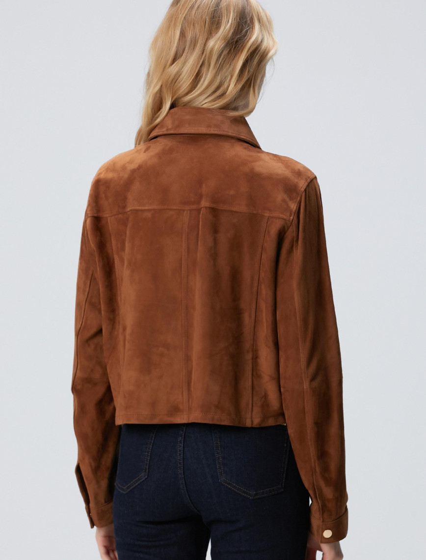 Network Kadın Tarçın Taş Detaylı Süet Deri Mont Network Kadın Tarçın Taş Detaylı Süet Deri Mont